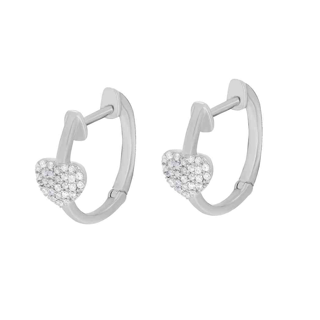  Heart Huggy Hoop Earring ER21804A